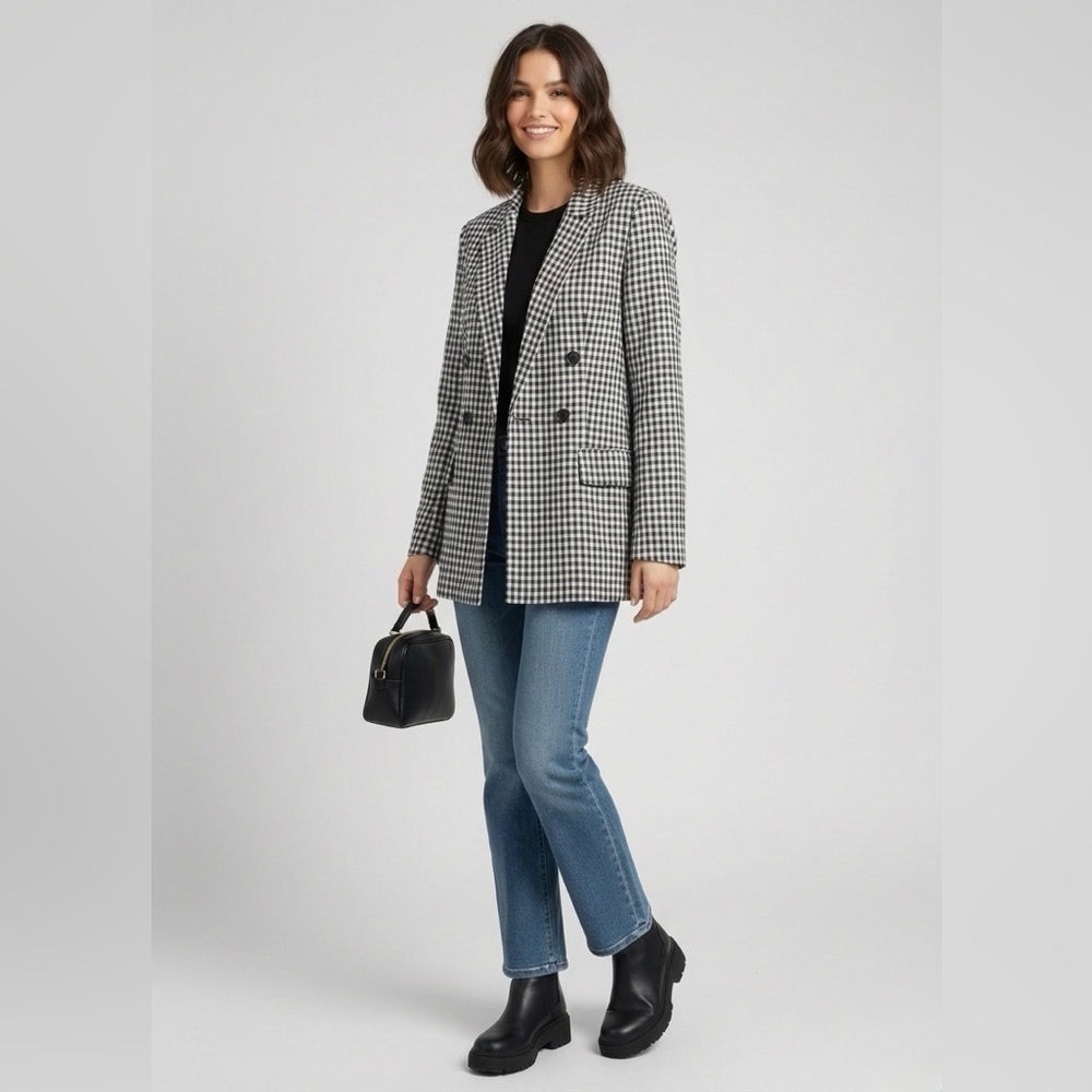 Reformation Monochrome Gingham Blazer size S